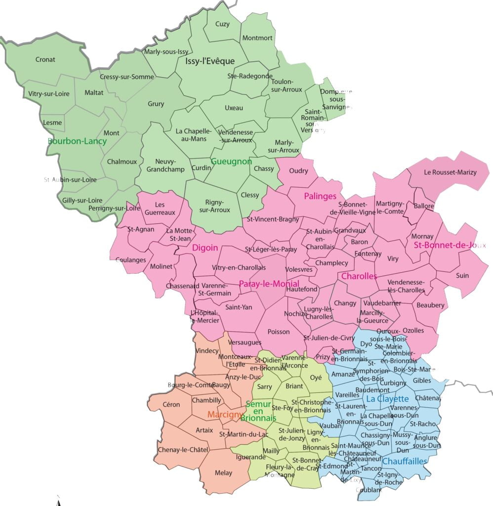 Carte territoire charolais brionnais