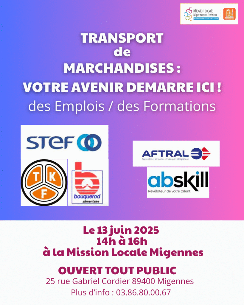Affiche Job Daiting Métiers du transport